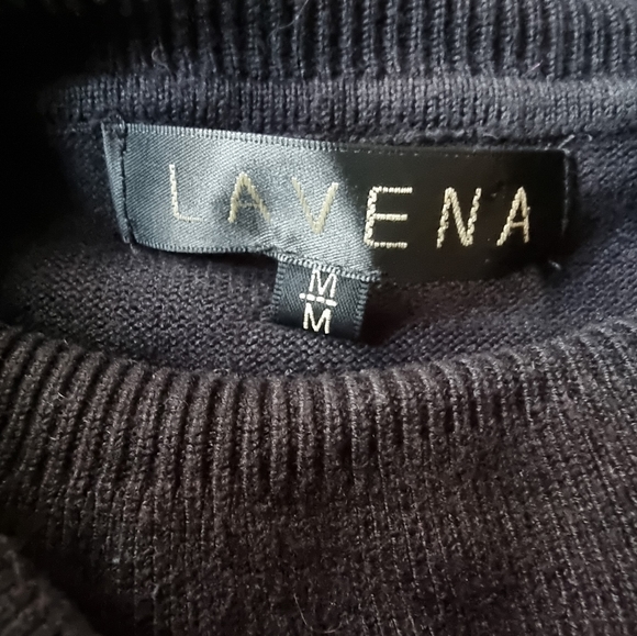 Lavena Sparkly 'Layered Look' Long Black Turtleneck Sweater - Picture 9 of 9